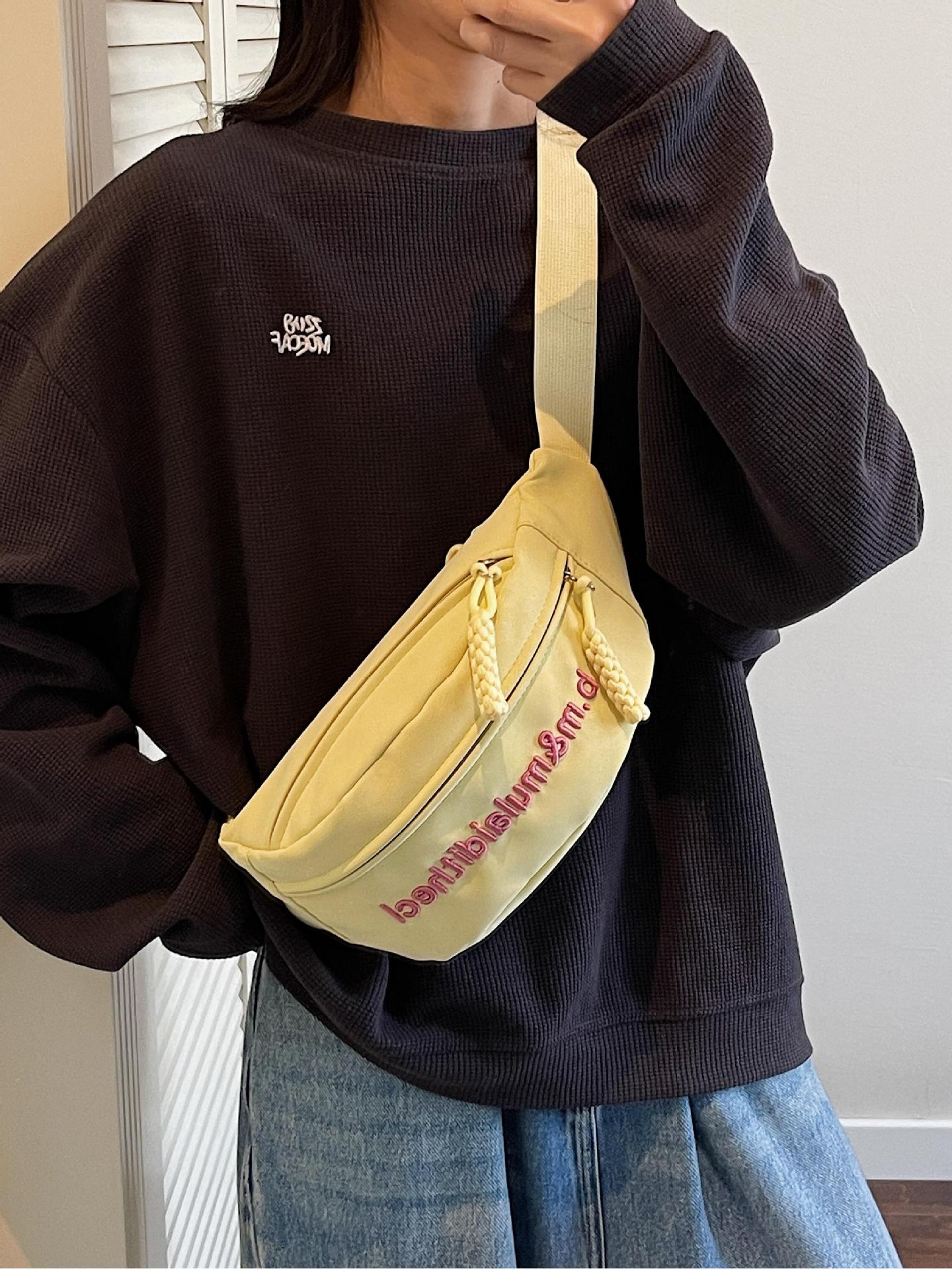 Comercio exterior Super Fire Bordado Estilo extranjero Bolsa de pecho Mujer 2025 Nuevo estilo de moda salvaje Bolsa de mensajero de hombro casual de celebridades de Internet