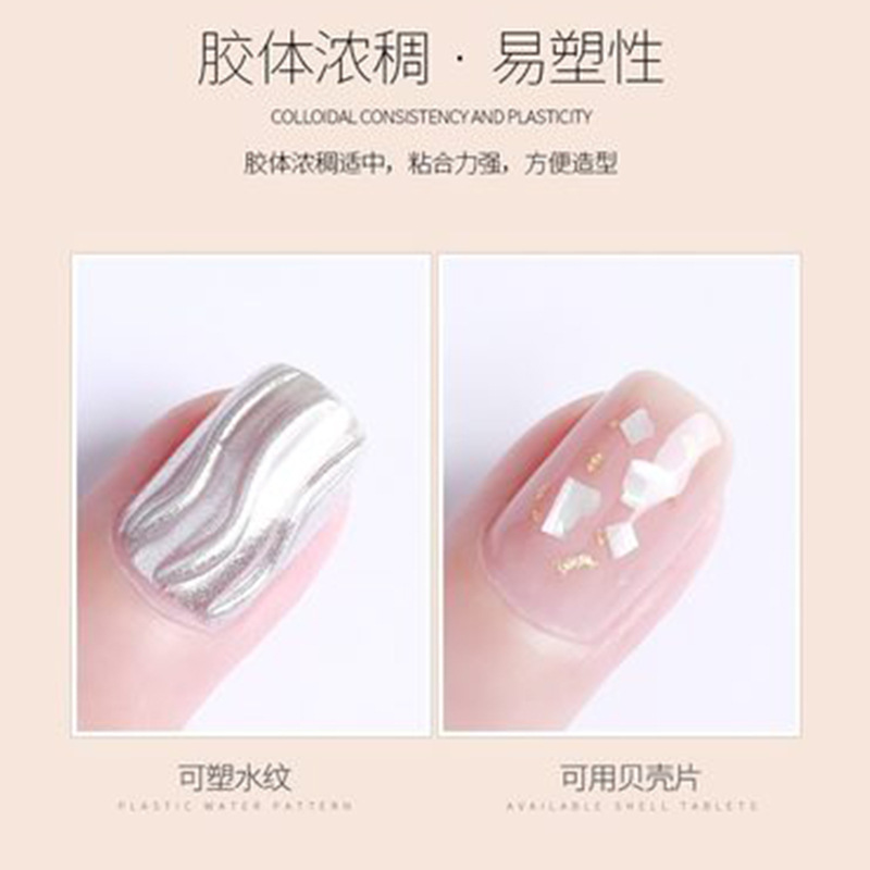 Kasi modelo desprendible transparente extensión de pegamento de gel transparente fototerapia pegamento calcomanías palo de diamante decoración herramientas de uñas