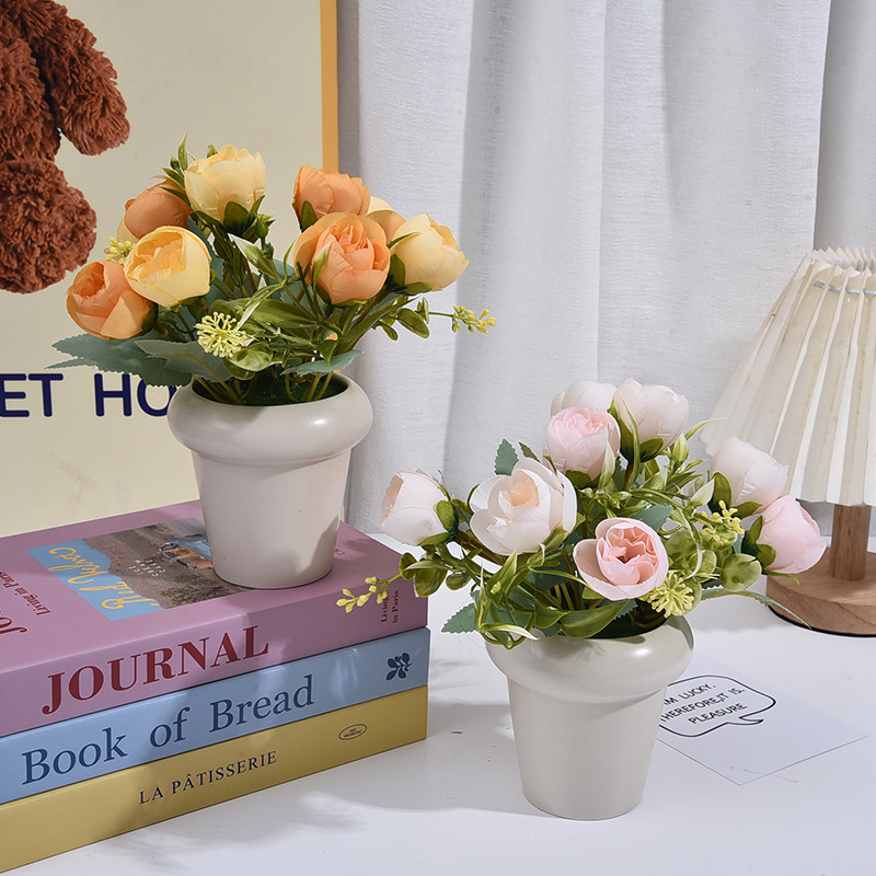 Simulácia zelenej rastliny Malé črepníkové rastliny Ozdoby Kancelária Stolná Obývačka Interiérová dekorácia Kvetinová simulácia Kvetinové ozdoby Svadba_voghion.com