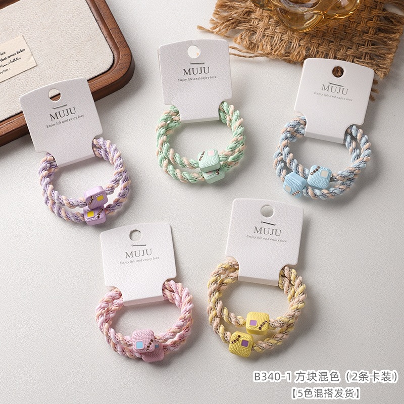 [Carga de tarjeta] sensación de alto nivel coreano de cabello de código de barras de moda de alta elasticidad de cabello anillo de cabello correa de cola de caballo