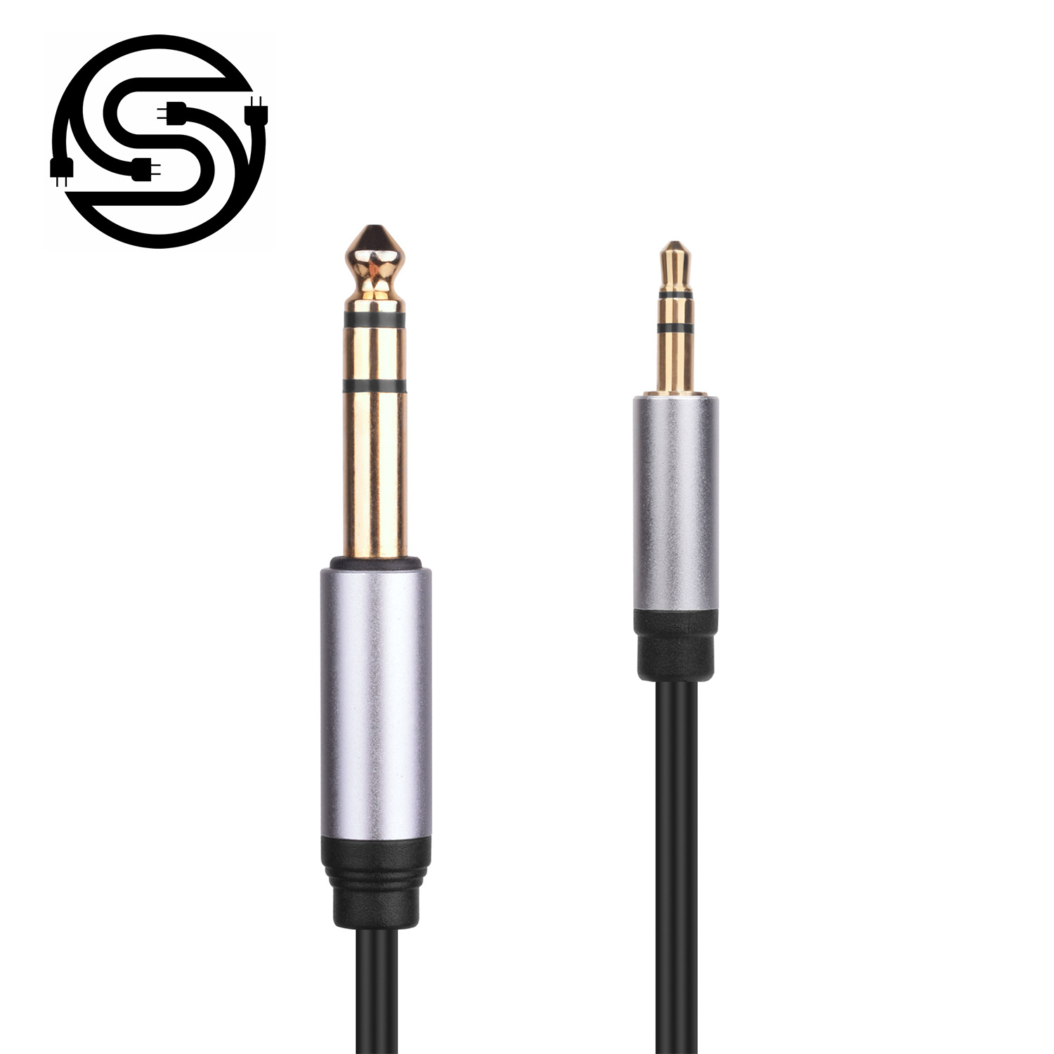 3.5 To 6.35 Male-to-male Audio Cable Stereo Mixer Amplifier Audio...