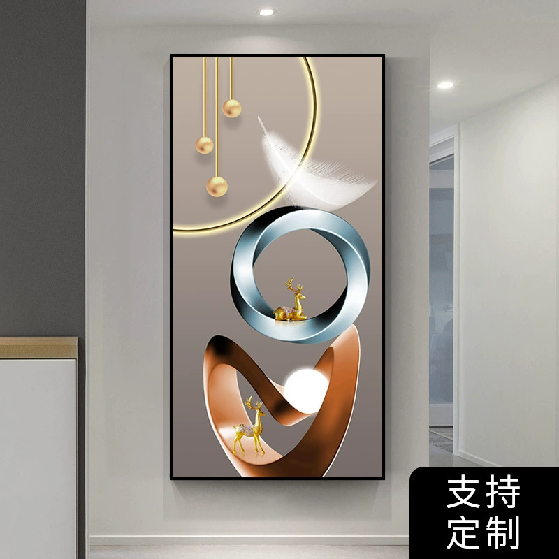 Self-adhesive modern three dimensional stickers on wall, light luxury style, 3D