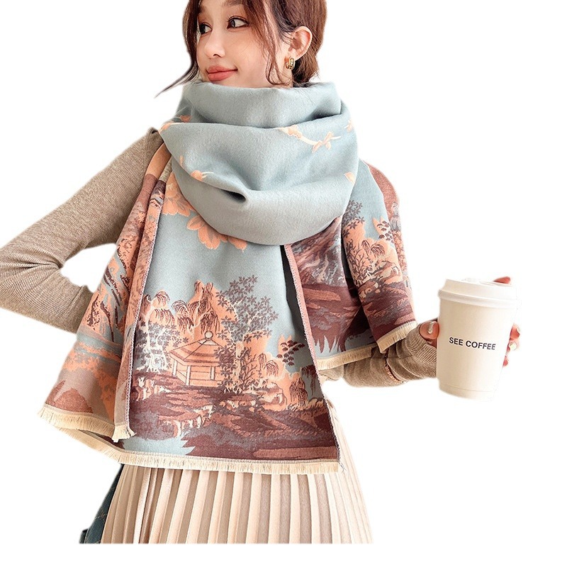 Accessori per abbigliamento Scialle per camera con aria condizionata Donna 2024 Nuova sciarpa Doppio uso Estate Ufficio Coperta Coperta Calda Sensazione di Alto Livello_voghion.com
