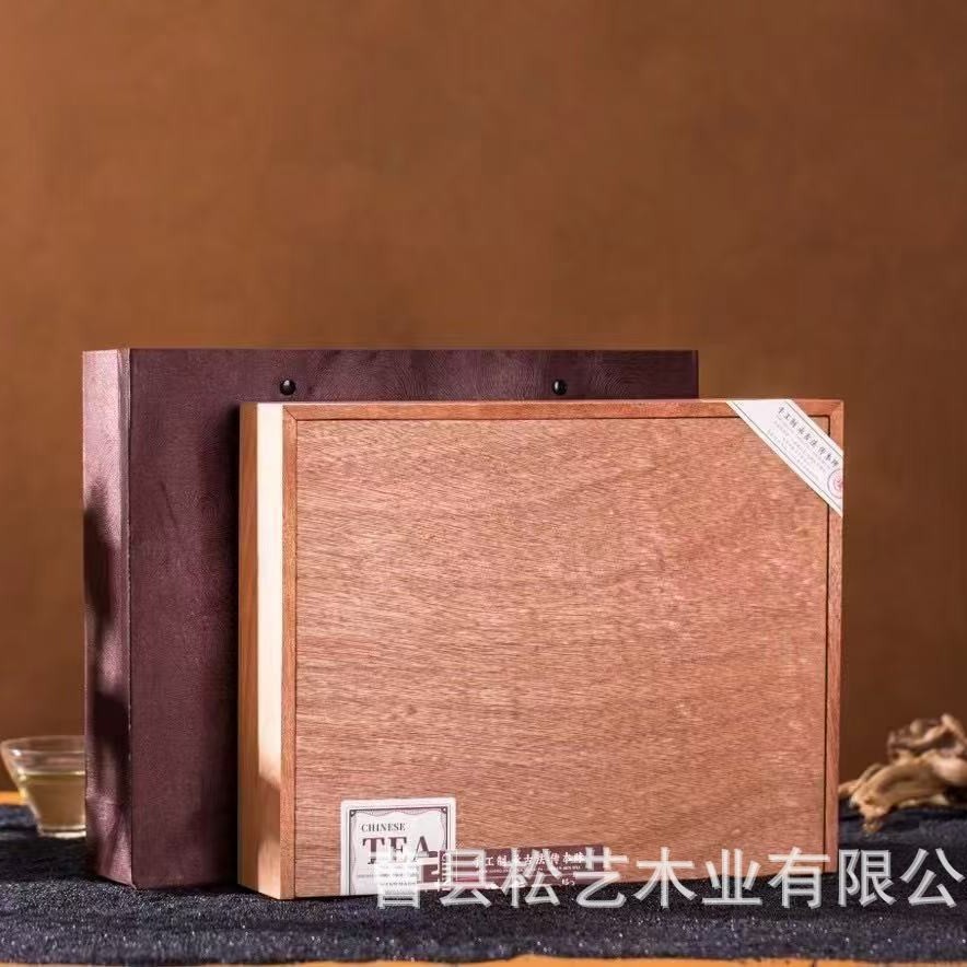 高档奥古曼木盒茶 叶泡袋包装空礼盒小饼岩茶摆泡桃花芯实木盒