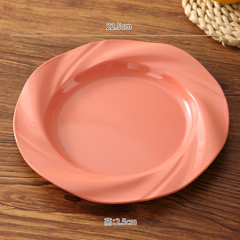 Plato de pasta de 9 pulgadas Plato de ensalada de crema Plato de pastel Plato de frutas de plástico Plato de comida de porcelana Plato de bocadillos de 8 pulgadas