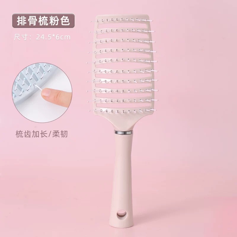髪の毛のふわふわした櫛の大きい曲がった櫛の透かし彫りの骨の櫛insの高い顔の価値の頭蓋の頂の神器の巻き髪は櫛をマッサージします。|undefined