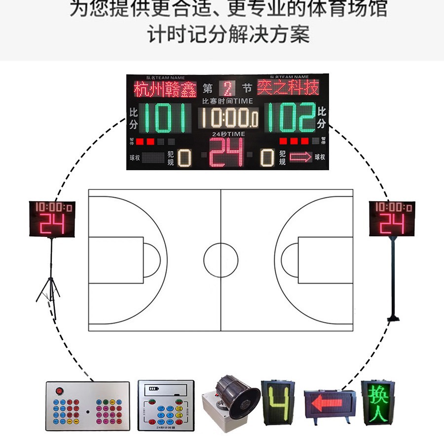 奕之大型可落地移动支架篮球记分牌 各类球类赛事专业计分牌