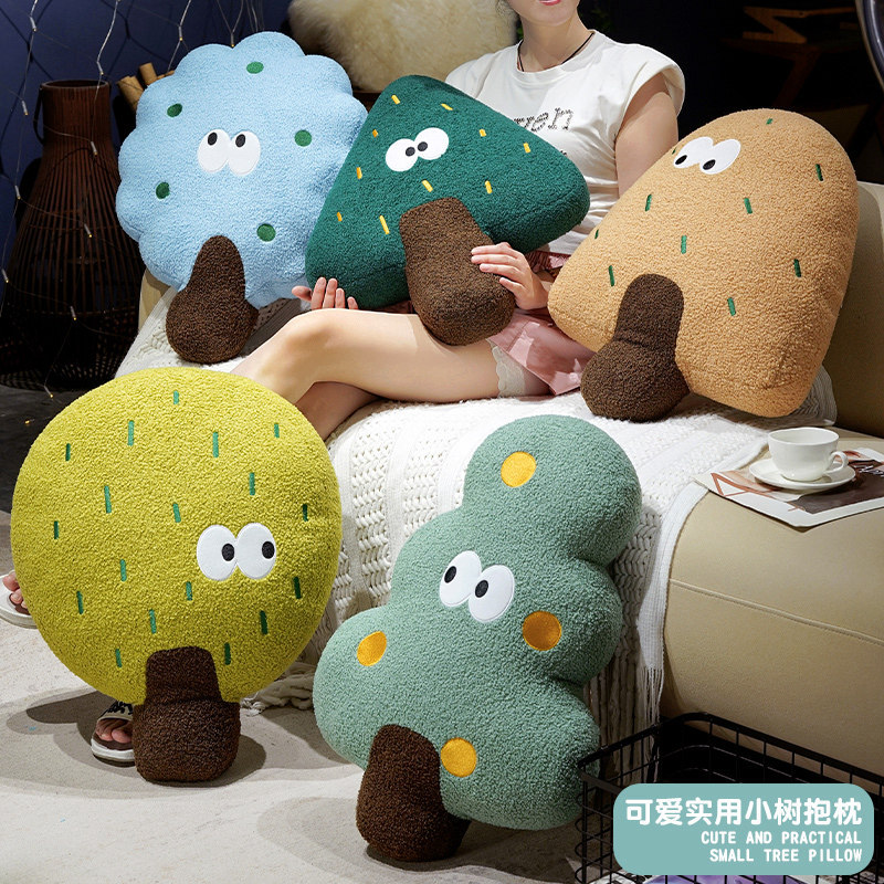 Creative Big-Eyed Little Tree Doll Plush Toy Bedroom Sofa Bed Decorative Pillow Ornaments Seat Cushion