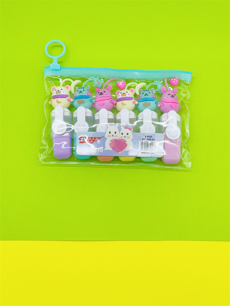 Mayorista transfronteriza multicolor resaltador mini fruta encantador resaltador multicolor conjunto de dibujo puntero marcador pluma