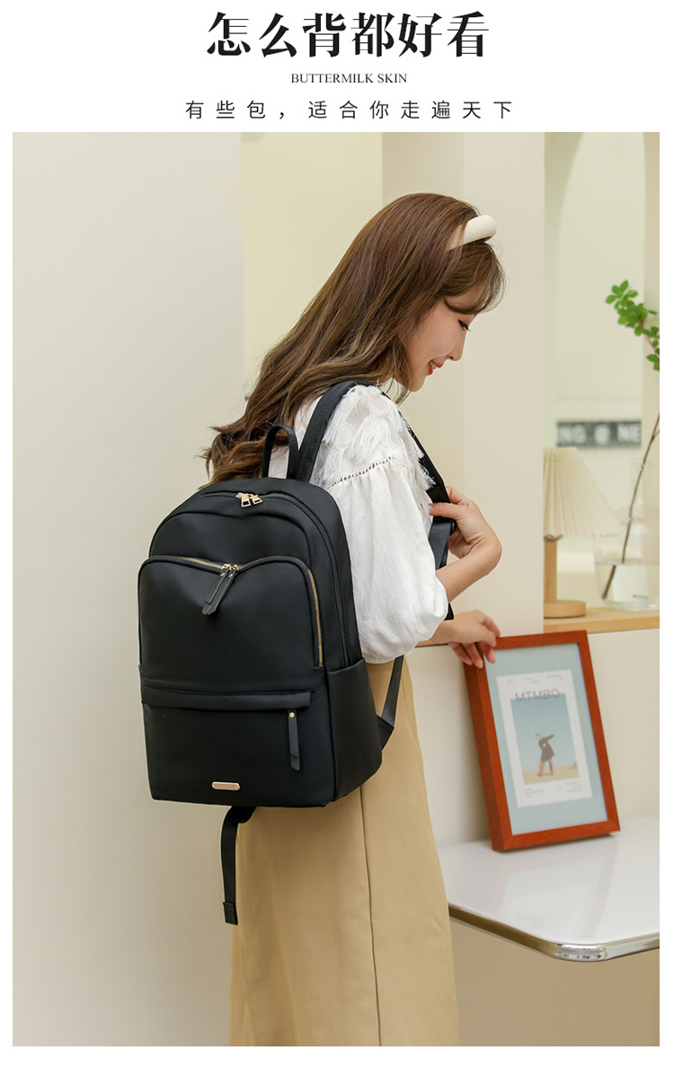 Waterproof 19 Inch Solid Color Daily School Backpack display picture 4