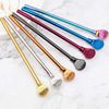 new pattern Manufactor Stainless steel Straw spoon colour straw tea with milk Coarse straw Drinks filter Straw spoon Stirring spoon