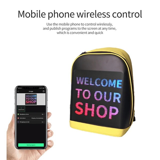 屋外防水LEDスマートファッションバックパックディスプレイ、動的広告、可動式大型スクリーン|undefined