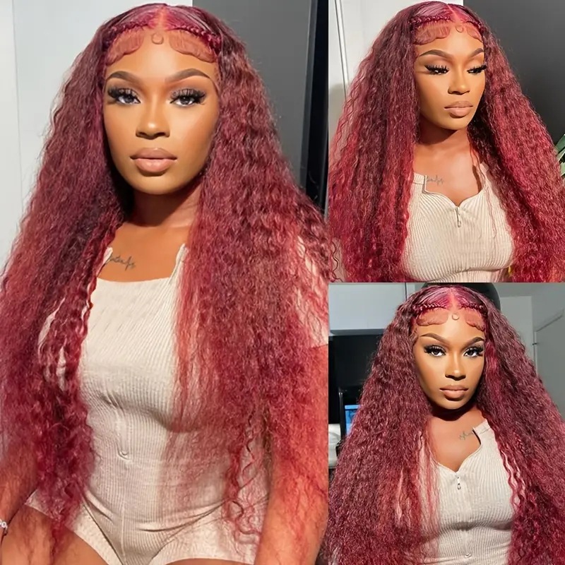 Fashionable Lace Front Wigs European American Style Fluffy Natural Small Curls Synthetic Hair Extensions_voghion.com