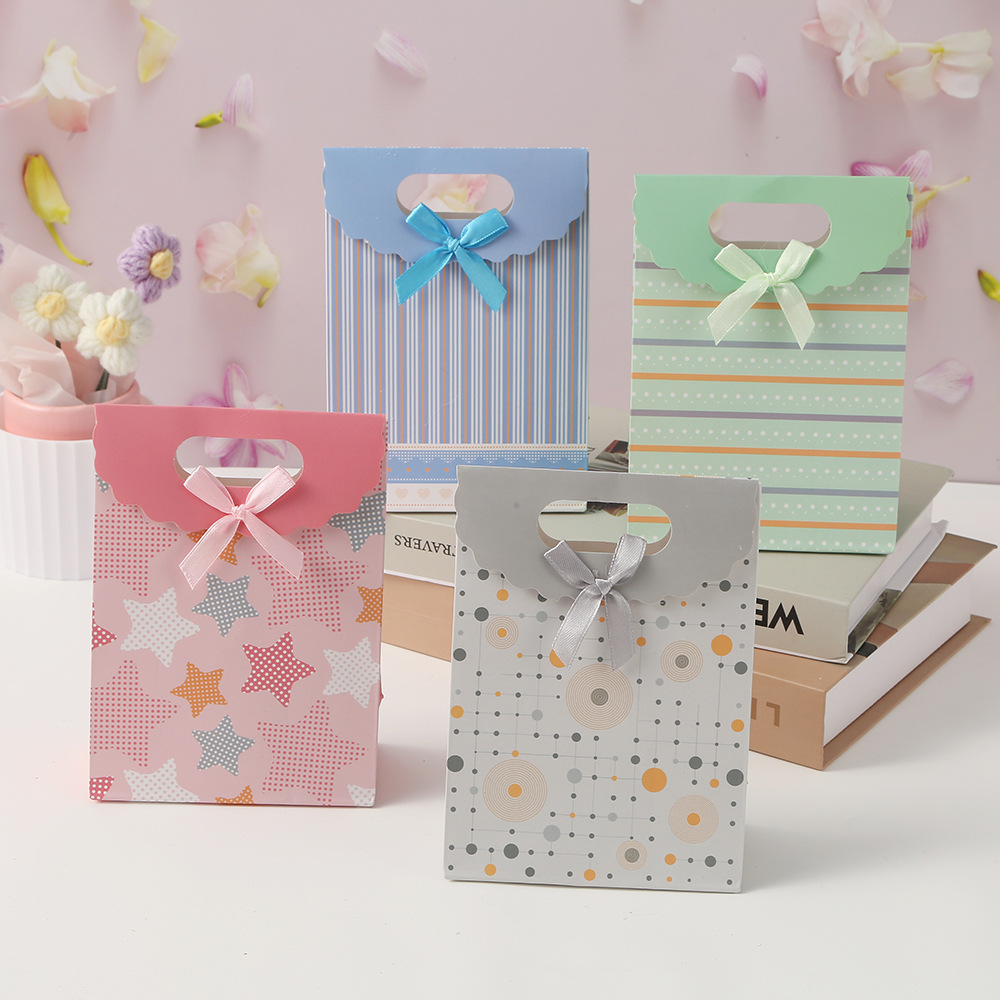 Bolsas de regalo de geometría simple onduladas estriadas flip bolsas de regalo de bocadillos bolsas de embalaje de regalos universales bolsas de papel al por mayor