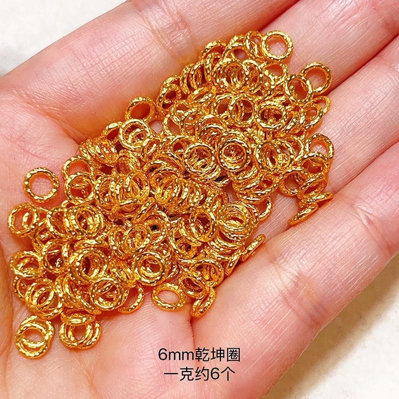 S925银镀24K金麻花圈盘缠圈手链项链串饰diy配件手工隔珠半成品|undefined