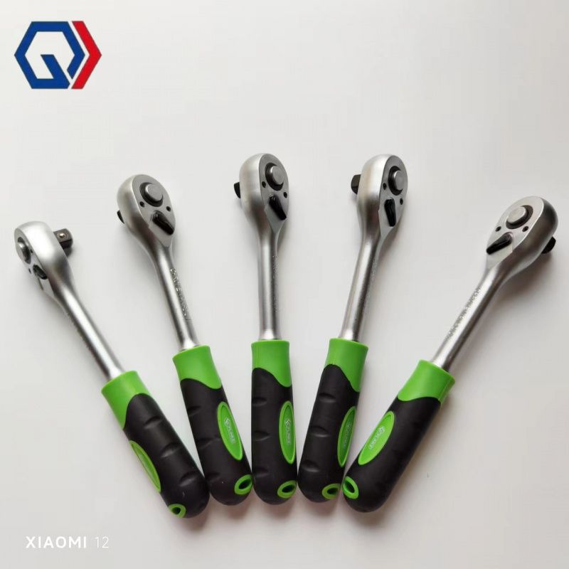 庆迪72齿 高档 铬钒钢 汽修扳手 套筒扳手直柄 弯柄 快脱 棘