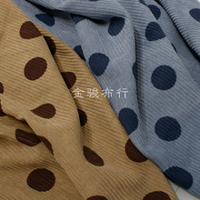 厂家直销 3cm大波点灯芯绒印花布 棉服外套灯芯绒加厚童装面料