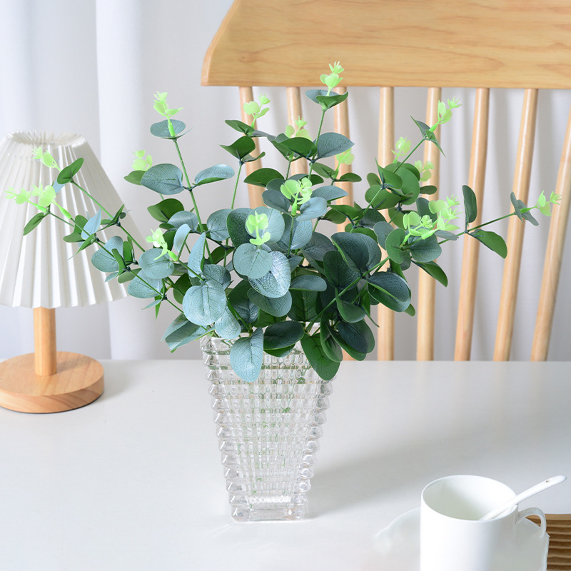 Simulation single eucalyptus money leaf small short eucalyptus leaves wedding furniture decoration simulation green plant leaves wholesale