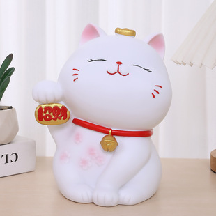 New lucky cat decoration large lucky cat piggy bank vinyl drop-resistant piggy bank opening new year gift decoration