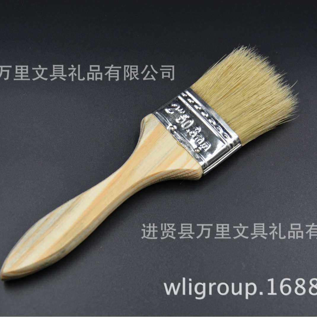 万里文具集团直营油漆刷 1寸-5寸猪鬃油漆刷 木柄油漆刷 推广