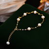 Small design organic starry sky from pearl, brand bracelet, universal jewelry, silver 925 sample, simple and elegant design