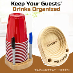 木製カップホルダーベース紙コップカフェバーカウンターカップ収納棚家庭用パーティーパーティー紙コップ収納ベース