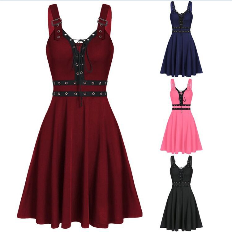 Women's New Style Punk Style Sleeveless Strappy Suspender Dress
