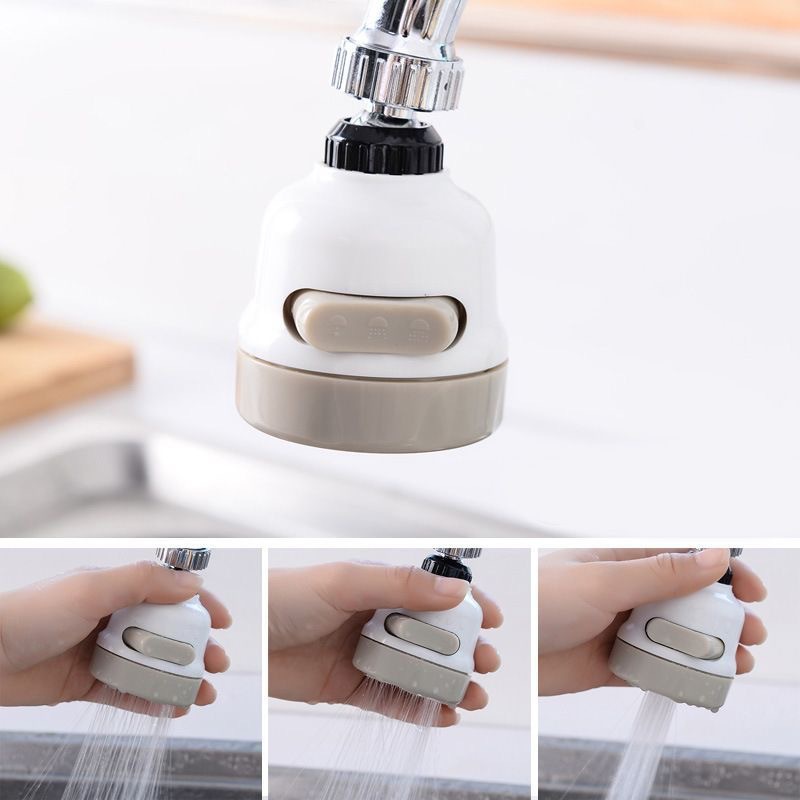 Ducha grifo de refuerzo de tres engranajes cabeza a prueba de salpicaduras tubo de extensión de acero inoxidable Boquilla DE AGUA Filtro de extensión giratorio universal de ahorro de agua