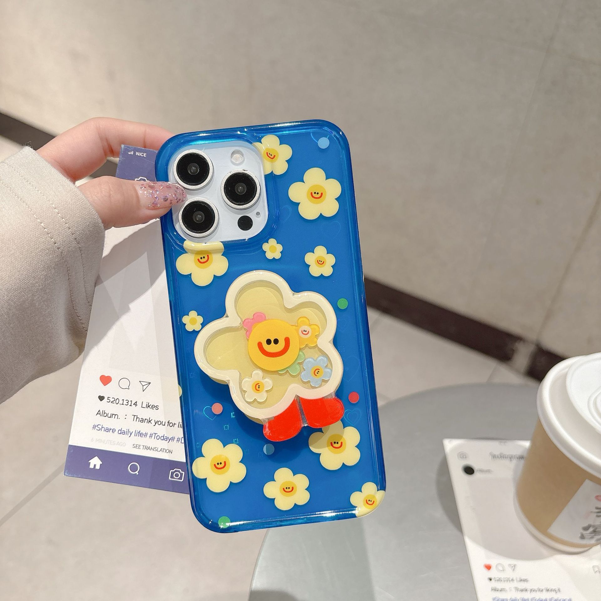 Pequeña niña fresca flor amarilla para Apple 16ProMax funda para teléfono 15Pro Pareja 14/13 Nuevo 15PM