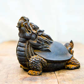 中式复古创意仿铸铁桌面居家摆件瑞兽龙龟招财茶宠手工摆件工艺品