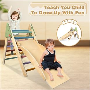 Wooden Climbing Frame Indoor Multi-Functional Climbing Slide Combination Frame Children's Playground Sensory Training Climbing Frame