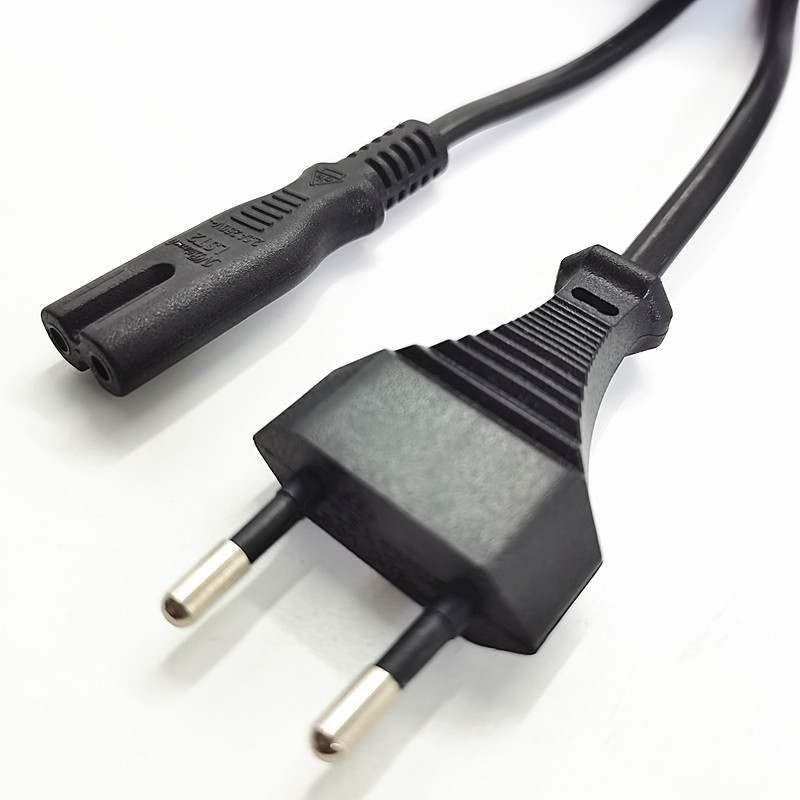 供应欧洲两芯插头电源线 欧标8字尾电源线 欧式八字尾电源线