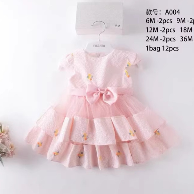 Vestido de Princesa con Mariposa para Bebé de Algodón con Lazo image 2