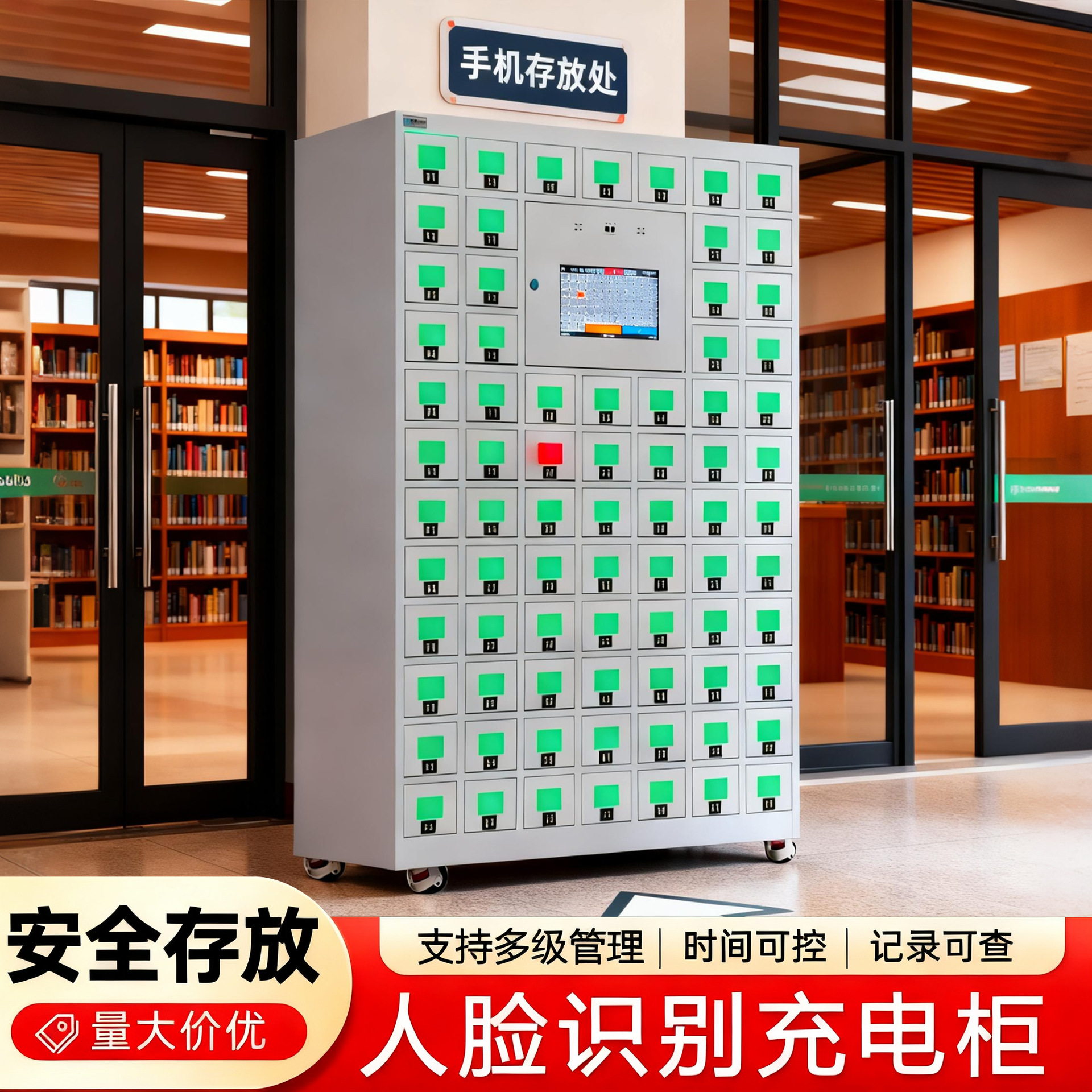 Mobile phone charging cabinet storage integrated face recognition…
