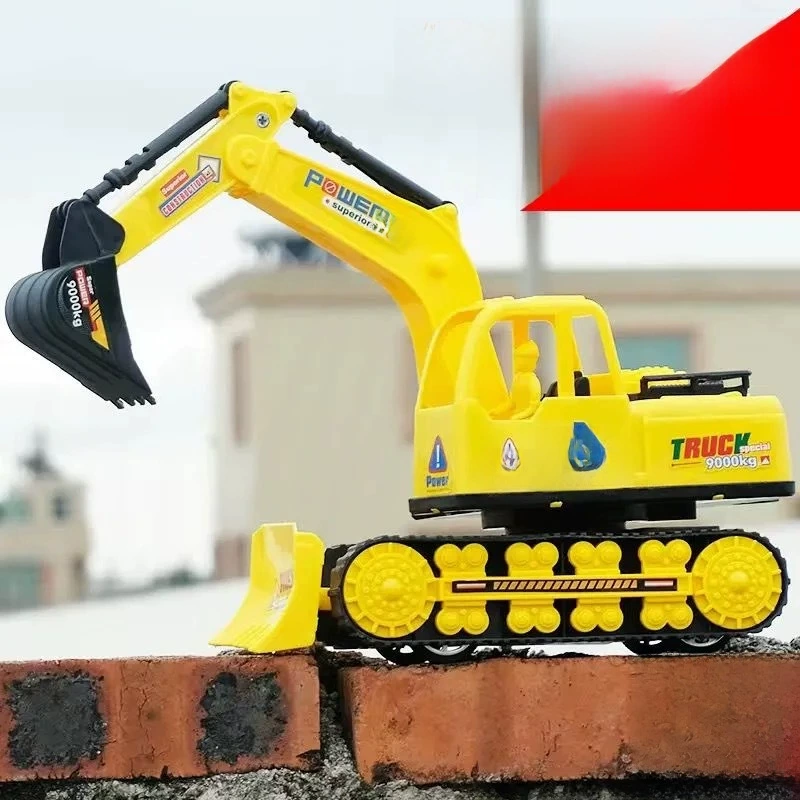 Realistic big inertia excavator, toy car, engineering machine model