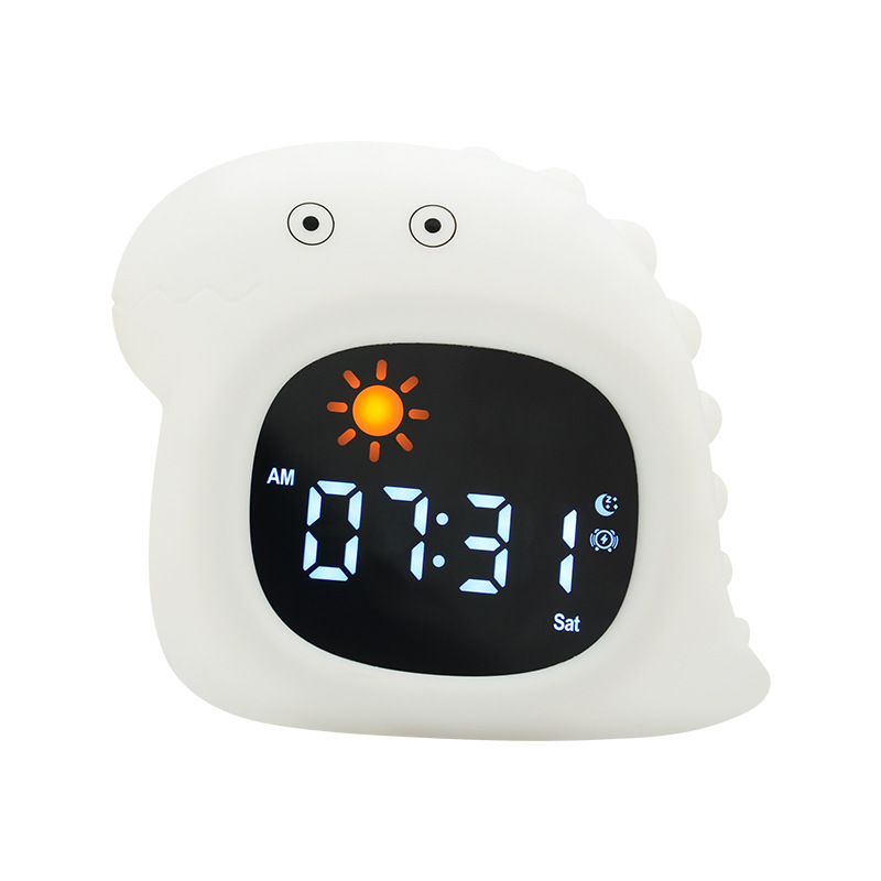 Nuevo gatito transfronterizo reloj de gatito niños amanecer despertar entrenamiento de sueño luz nocturna reloj digital LCD