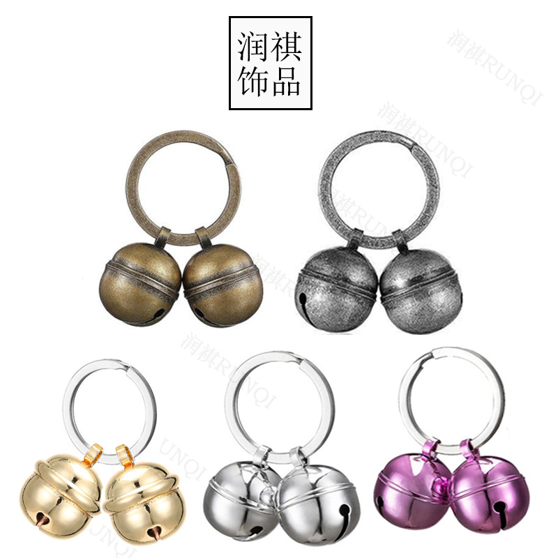 Campana de cobre transfronteriza para perros y gatos, campana para mascotas, nítida, diy, hebilla para perros, llavero, colgante de campana, pequeño colgante