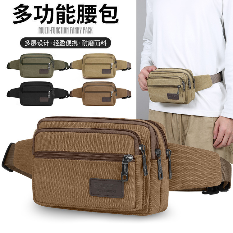 Multi-Compartment Fashionable Waist Bag with Large Capacity for Work Site Use, Practical and Versatile Mobile Phone Bag, Suitable for Commuting, Single Shoulder Crossbody Bag, Chest Bag