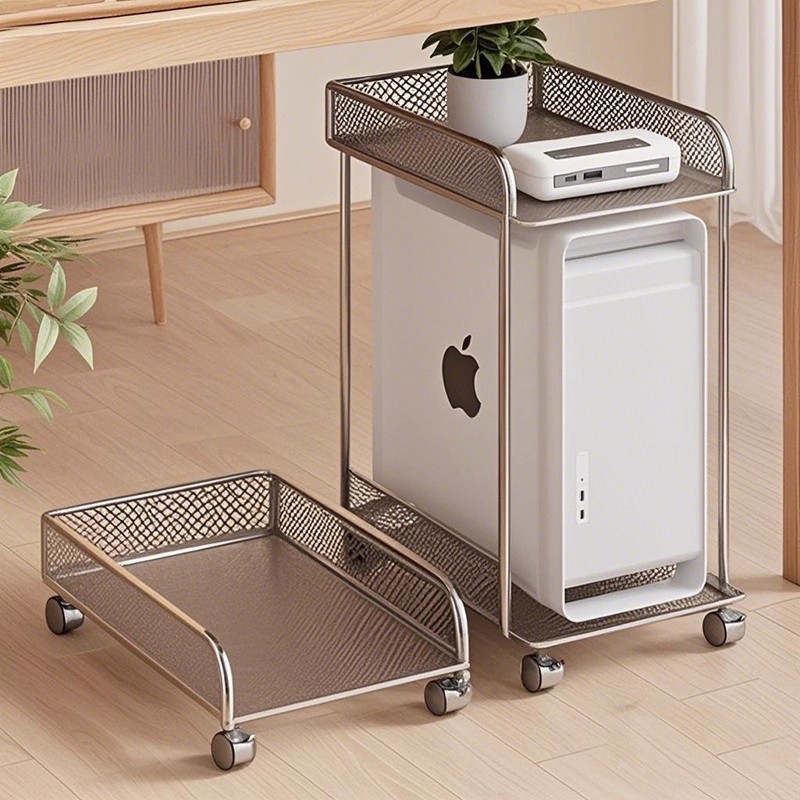 Iron Chassis Bracket Removable Double-Layer Storage Rack Printer Placement Rack Next to the Desk Computer Host Bracket