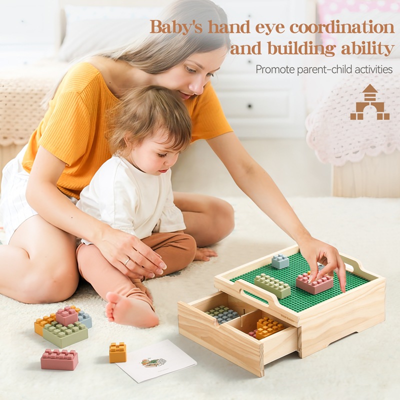 Nueva caja de almacenamiento de bloques de construcción pequeños portátiles portátiles de Amazon Juguetes educativos multifuncionales para niños Juguetes de ajedrez volador