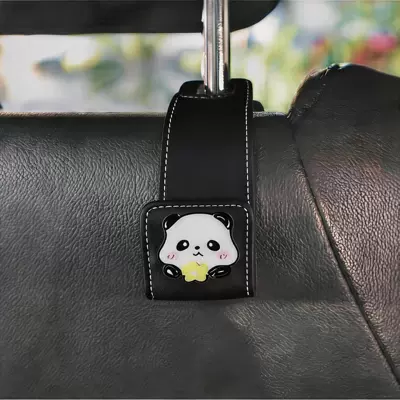 Car hanging | interior hook - black-hook-yellow-flower-little-panda
