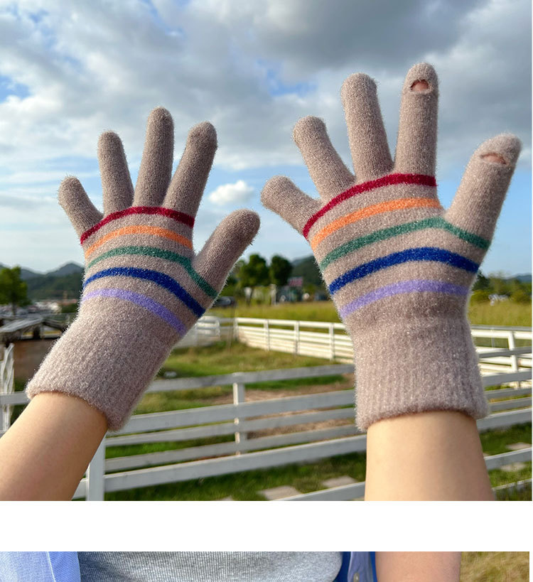 Unisex Vintage Style Stripe Gloves 1 Pair display picture 2
