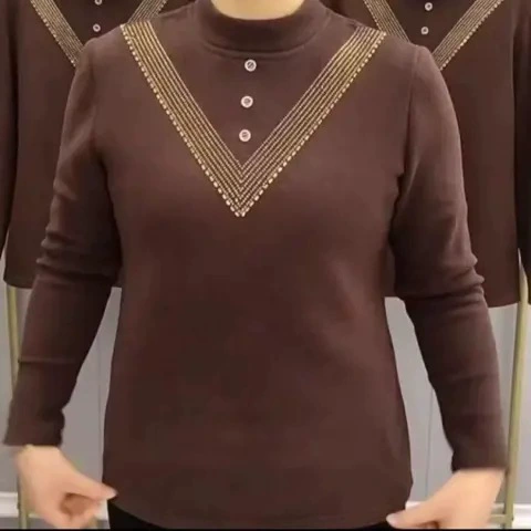 Двусторонняя резьбовая рубашка Delong с половинным воротником