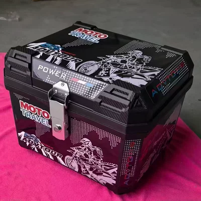 Vehicle Trunk, Large-Capacity Delivery: Electric car tail box - white-motorcycle-58l-large-capacity-thickened-design-standard-configuration-is-top-configuration