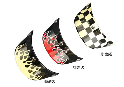 Retro Motorcycle Helmet with Brim, Three-Buckle Harley Motorbike Helmet, Sunshade and Sun Protection Half Helmet Rim