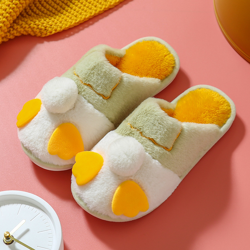 Zapatillas de peluche cálidas interiores zapatillas de algodón de dibujos animados para mujeres caseras lindas zapatillas de peluche parejas patos amarillos zapatillas de piso