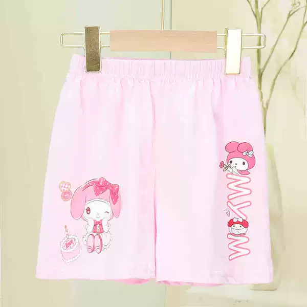 Fuchsia cartoon shorts, loose fit
