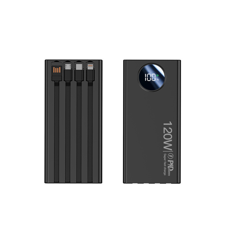 120W supercarga rápida 57000mAh estándar real explosión transfronteriza de gran capacidad con cuatro cables para soportar cualquier teléfono móvil