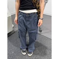 CCYE Chuanchuanye アメリカンレトロウォッシュ加工ストレートレッグメンズとレディースルーズカジュアルパンツ夏薄手