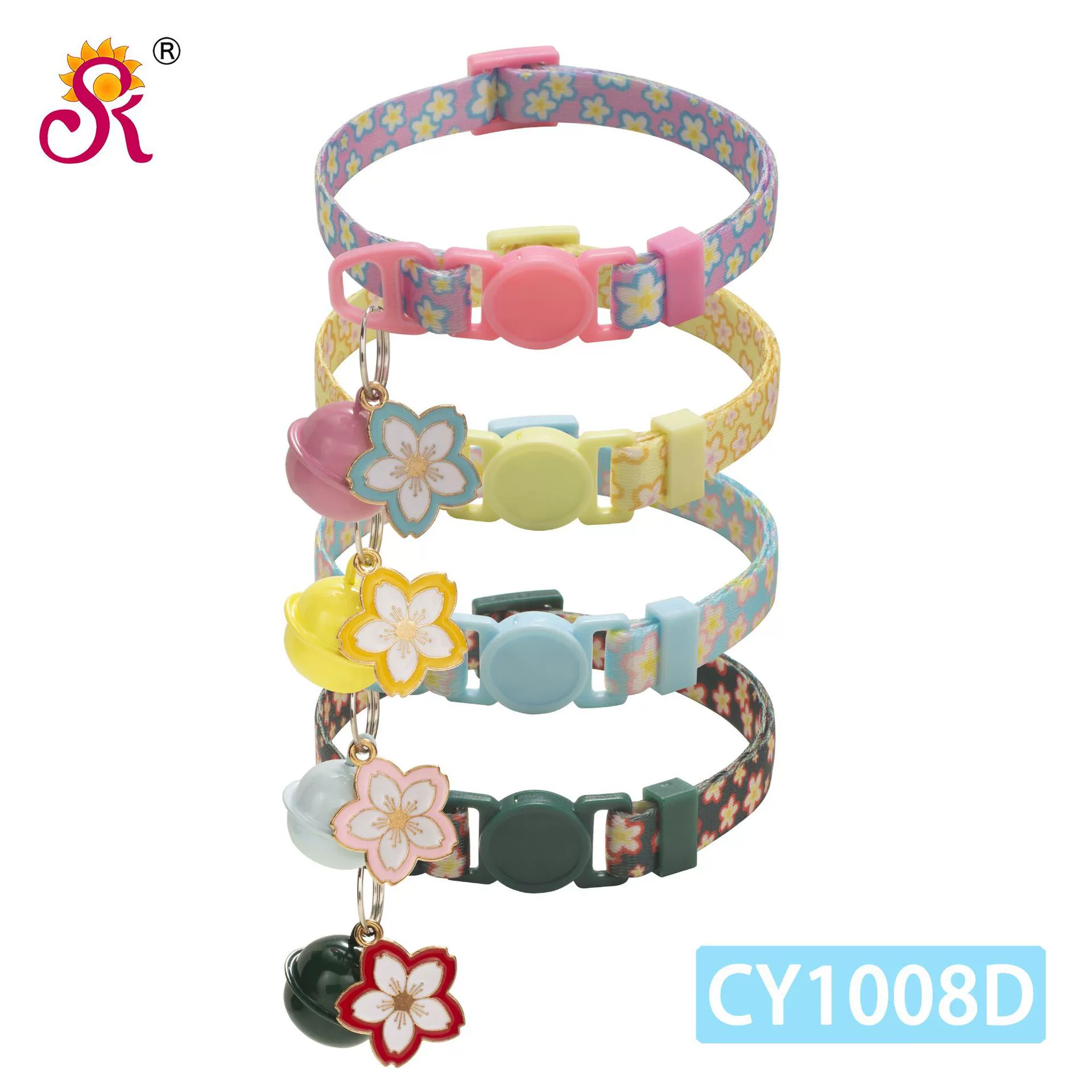 1.0 вишневый ошейник с принтом для домашних животных с защитной пряжкой ошейник кошка рождественский ошейник с большим количеством спот через границу